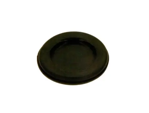 Schwarze runde Gummitülle von Bosch, flach mit einem inneren Ring. Ideal für Dichtungen oder Befestigungen in verschiedenen Anwendungen.